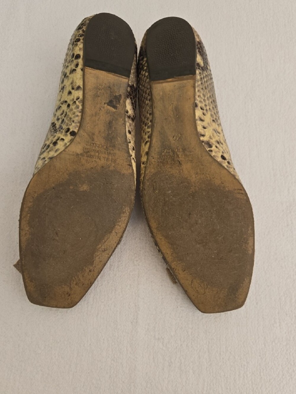 Pedro Miralles Snakeskin Print Hidden Wedge Ballet Flats EU 40 Leather - Picture 5 of 12